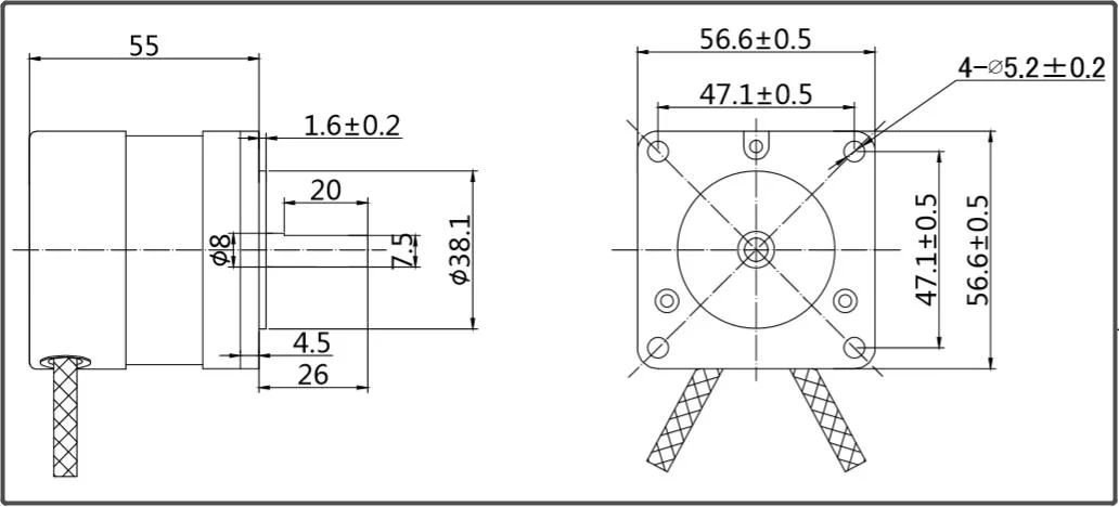 24V 57mm BLDC Brushless Motor High Torque 8 Inch Wheels CE Certificate